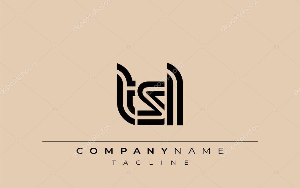 TSL Creative Unique Modern Letter Logo Design. Stylized logo featuring a unique letter design, presenting abstract minimalist aesthetics and modern appeal.