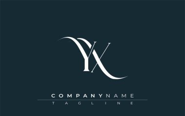 İlk YX Logo Tasarım Vektörü. Dekoratif Elementler ve Typography ile Zarif Monogram Logo Tasarımı