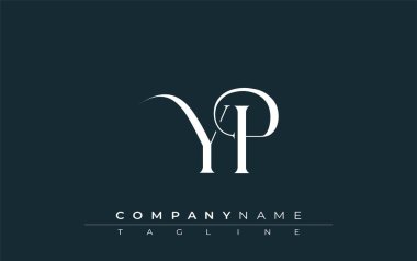 İlk YP Logo Tasarım Vektörü. Dekoratif Elementler ve Typography ile Zarif Monogram Logo Tasarımı