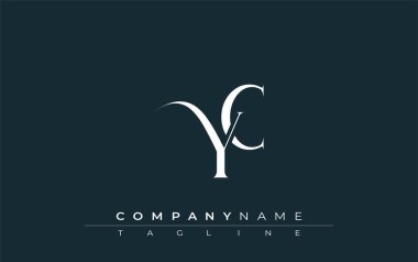 İlk YC Logo Tasarım Vektörü. Dekoratif Elementler ve Typography ile Zarif Monogram Logo Tasarımı