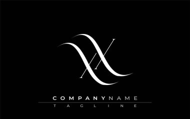 İlk XX Logo Tasarım Vektörü. Dekoratif Elementler ve Typography ile Zarif Monogram Logo Tasarımı
