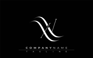 İlk XV Logo Tasarım Vektörü. Dekoratif Elementler ve Typography ile Zarif Monogram Logo Tasarımı