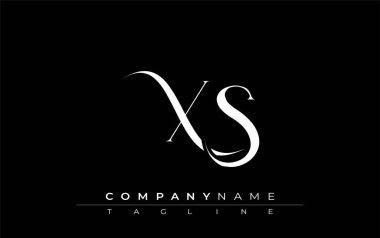 İlk XS Logo Tasarım Vektörü. Dekoratif Elementler ve Typography ile Zarif Monogram Logo Tasarımı