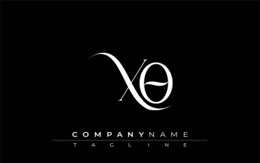 Baş XO Logo Tasarım Vektörü. Dekoratif Elementler ve Typography ile Zarif Monogram Logo Tasarımı