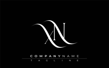 İlk XN Logo Tasarım Vektörü. Dekoratif Elementler ve Typography ile Zarif Monogram Logo Tasarımı