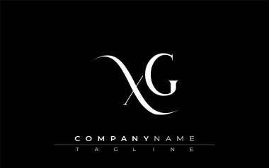 İlk XG Logo Tasarım Vektörü. Dekoratif Elementler ve Typography ile Zarif Monogram Logo Tasarımı
