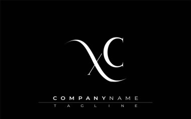 İlk XC Logo Tasarım Vektörü. Dekoratif Elementler ve Typography ile Zarif Monogram Logo Tasarımı