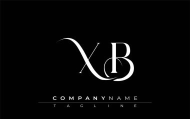 İlk XB Logo Tasarım Vektörü. Dekoratif Elementler ve Typography ile Zarif Monogram Logo Tasarımı
