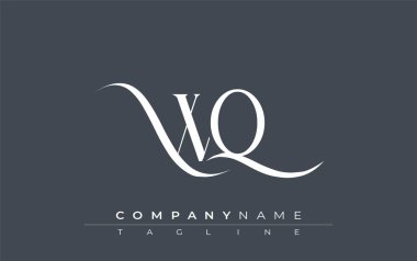 İlk WQ Logo Tasarım Vektörü. Dekoratif Elementler ve Typography ile Zarif Monogram Logo Tasarımı