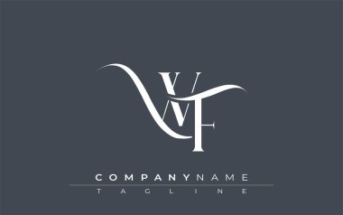 İlk WF Logo Tasarım Vektörü. Dekoratif Elementler ve Typography ile Zarif Monogram Logo Tasarımı