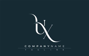 İlk UX Logo Tasarımı Vectoinititial UY Logo Tasarım Vektörü. Dekoratif Elemanlar ve Typography r. Dekoratif Elemanlar ve Typography ile Zarif Monogram Logo Tasarımı
