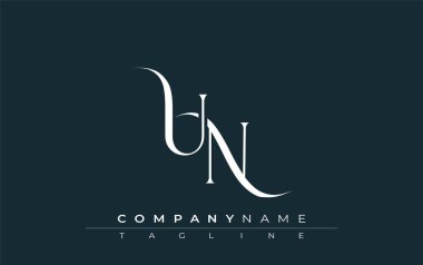 Birleşmiş Milletler Logo Tasarım Vektörü. Dekoratif Elementler ve Typography ile Zarif Monogram Logo Tasarımı