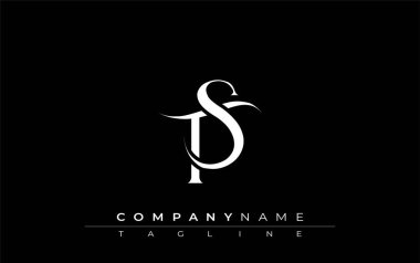 TS Logo Tasarım Vektörü. Dekoratif Elementler ve Typography ile Zarif Monogram Logo Tasarımı