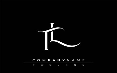 İlk TL Logo Tasarım Vektörü. Dekoratif Elementler ve Typography ile Zarif Monogram Logo Tasarımı