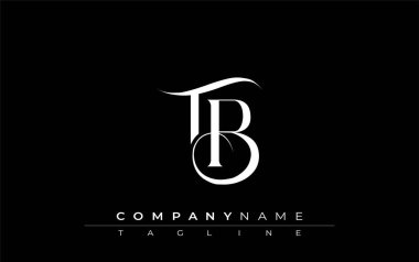 TB Logo Tasarım Vektörü. Dekoratif Elementler ve Typography ile Zarif Monogram Logo Tasarımı
