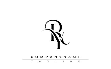 RY Logo Tasarım Vektörü. Dekoratif Elementler ve Typography ile Zarif Monogram Logo Tasarımı
