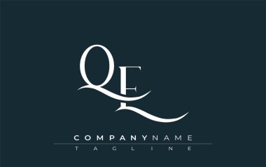 Baş harfi QE Logo Tasarım Vektörü. Dekoratif Elementler ve Typography ile Zarif Monogram Logo Tasarımı