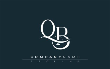 Baş QB Logo Tasarım Vektörü. Dekoratif Elementler ve Typography ile Zarif Monogram Logo Tasarımı