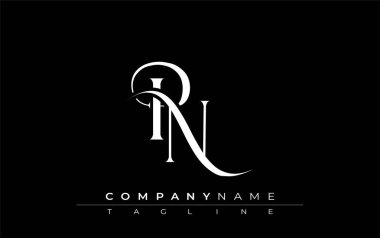 İlk PN Logo Tasarım Vektörü. Dekoratif Elementler ve Typography ile Zarif Monogram Logo Tasarımı
