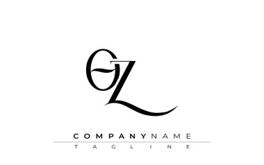 Başlangıç OZ Logo Tasarım Vektörü. Dekoratif Elementler ve Typography ile Zarif Monogram Logo Tasarımı