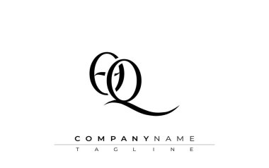 İlk OQ Logo Tasarım Vektörü. Dekoratif Elementler ve Typography ile Zarif Monogram Logo Tasarımı