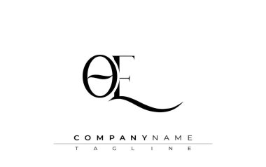 Baş harfleri OE Logo Tasarım Vektörü. Dekoratif Elementler ve Typography ile Zarif Monogram Logo Tasarımı