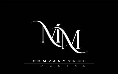 İlk MM Logo Tasarım Vektörü. Dekoratif Elementler ve Typography ile Zarif Monogram Logo Tasarımı