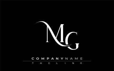 İlk MG Logo Tasarım Vektörü. Dekoratif Elementler ve Typography ile Zarif Monogram Logo Tasarımı