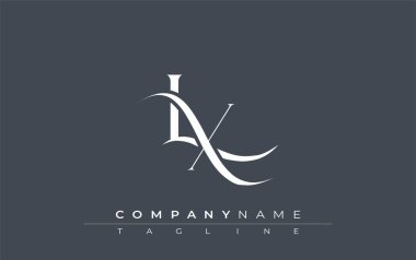 İlk LX Logo Tasarım Vektörü. Dekoratif Elementler ve Typography ile Zarif Monogram Logo Tasarımı