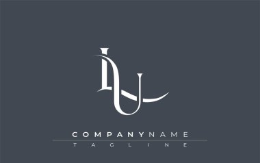 İlk LU Logo Tasarım Vektörü. Dekoratif Elementler ve Typography ile Zarif Monogram Logo Tasarımı