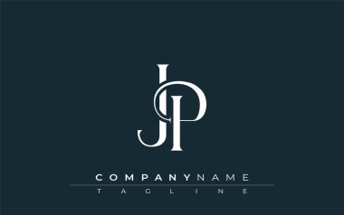 JP Logo Tasarım Vektörü. Dekoratif Elementler ve Typography ile Zarif Monogram Logo Tasarımı