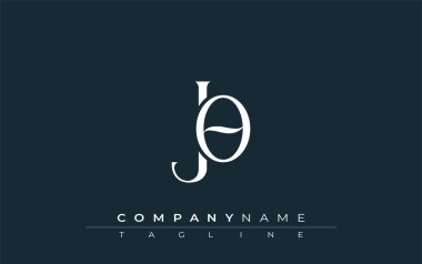 İlk JO Logo Tasarım Vektörü. Dekoratif Elementler ve Typography ile Zarif Monogram Logo Tasarımı