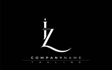 İlk olarak IZ Logo Tasarım Vektörü. Dekoratif Elementler ve Typography ile Zarif Monogram Logo Tasarımı