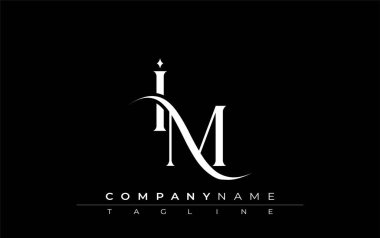 İlk IM Logo Tasarım Vektörü. Dekoratif Elementler ve Typography ile Zarif Monogram Logo Tasarımı