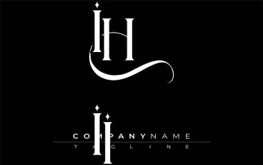 İlk II Logo Tasarım Vektörü. Dekoratif Elementler ve Typography ile Zarif Monogram Logo Tasarımı