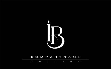 İlk IB Logo Tasarım Vektörü. Dekoratif Elementler ve Typography ile Zarif Monogram Logo Tasarımı