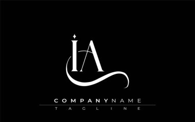 İç İşleri Logo Tasarım Vektörü. Dekoratif Elementler ve Typography ile Zarif Monogram Logo Tasarımı