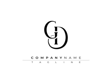 GD Logo Tasarım Vektörü. Dekoratif Elementler ve Typography ile Zarif Monogram Logo Tasarımı