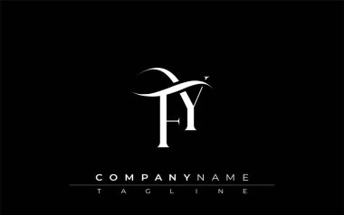İlk olarak FY Logo Tasarım Vektörü. Dekoratif Elementler ve Typography ile Zarif Monogram Logo Tasarımı