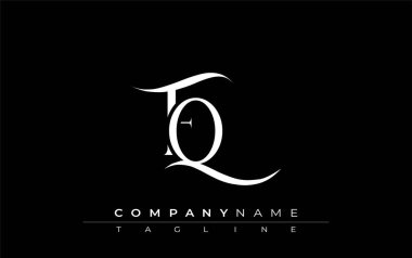 İlk FQ Logo Tasarım Vektörü. Dekoratif Elementler ve Typography ile Zarif Monogram Logo Tasarımı