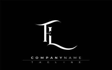 İlk FL Logo Tasarım Vektörü. Dekoratif Elementler ve Typography ile Zarif Monogram Logo Tasarımı