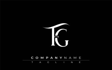 İlk FG Logo Tasarım Vektörü. Dekoratif Elementler ve Typography ile Zarif Monogram Logo Tasarımı
