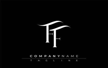 FF Logo Tasarım Vektörü. Dekoratif Elementler ve Typography ile Zarif Monogram Logo Tasarımı