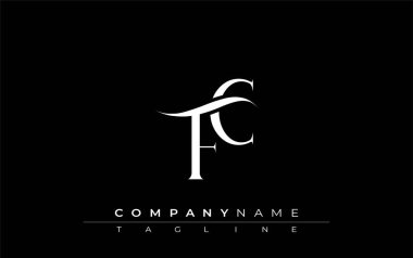 İlk FC Logo Tasarım Vektörü. Dekoratif Elementler ve Typography ile Zarif Monogram Logo Tasarımı