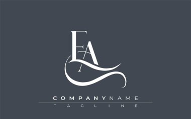 İlk EA logo tasarım vektörü. Dekoratif Elementler ve Typography ile Zarif Monogram Logo Tasarımı