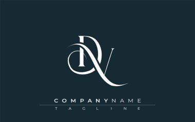 İlk DV Logo Tasarım Vektörü. Dekoratif Elementler ve Typography ile Zarif Monogram Logo Tasarımı