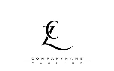 İlk CZ Logo Tasarım Vektörü. Dekoratif Elementler ve Typography ile Zarif Monogram Logo Tasarımı