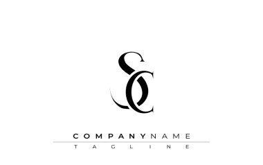 İlk CS Logo Tasarım Vektörü. Dekoratif Elementler ve Typography ile Zarif Monogram Logo Tasarımı