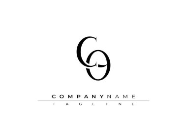 İlk CO Logo Tasarım Vektörü. Dekoratif Elementler ve Typography ile Zarif Monogram Logo Tasarımı