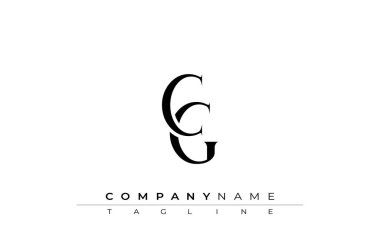 Baş CG Logo Tasarım Vektörü. Dekoratif Elementler ve Typography ile Zarif Monogram Logo Tasarımı
